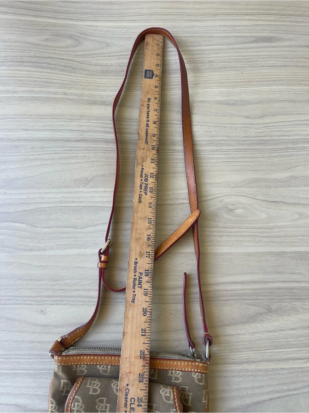 Dooney & Bourke Brown Signature Messenger Crossbody with Tan Trim